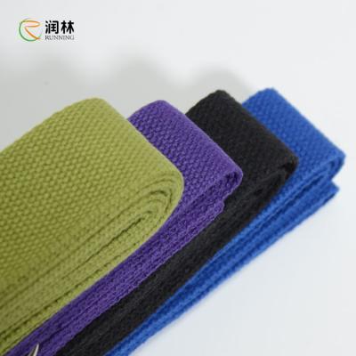 China 3.8*183cm Yoga Strap Stretches Polyester Cotton With Safe Adjustable D Ring Buckle for sale