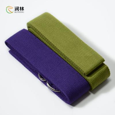 China Loop D-Ring Polyester Cotton Yoga Strap Stretches Adjustable Durable for sale