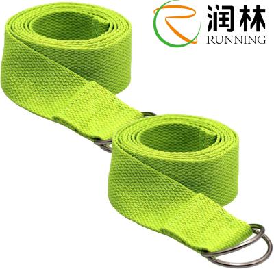China Fitness Stretching Yoga Strap Band 6ft With Adjustable Metal D Ring Buckle Loop for sale