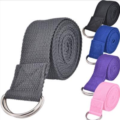 China D Ring Cotton Belt Loops Fitness Stretch Bands Custom Yoga Strap Adjustable for sale