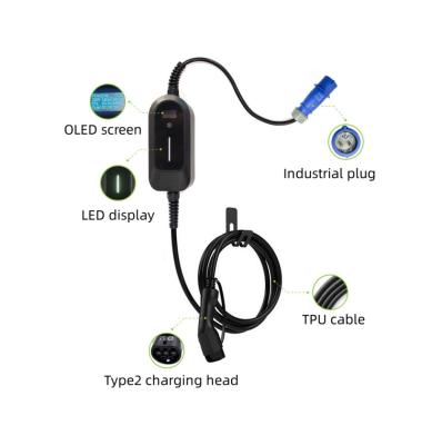 China Wall Mounted Portable EV Charger AC 7kw With Screen Bluetooth for sale