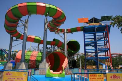 China Wide Aqua Park Slide Commercial Fiberglass Python Water Slide 15m Height for sale