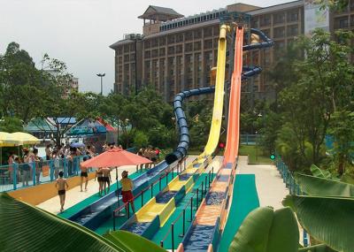 China Fiberglass Kamikaze Water Slide Customized High Speed Water Slide 12m Height for sale