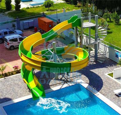 China 3 Meters High Open Body Slide, Green And Yellow Swimming Pool Slide for sale
