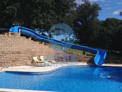 China Kids Fiberglass Hill Curve Water Slide Customized 1.2m - 2m Height 0.8m Width for sale