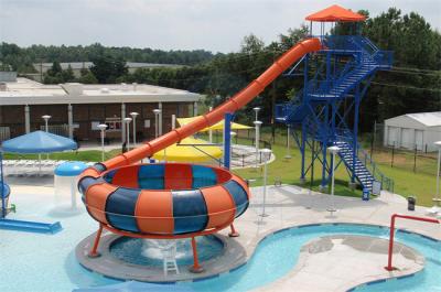 China Fiberglass Water Park Slide Single Rider Space Bowl Water Slide 12m Height for sale
