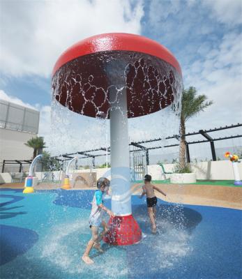 China Big Fiberglass Water Park Umbrella 2.0M Diameter Children Mushroom Water Fountain for sale