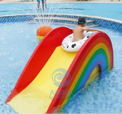 China Rainbow Mini Splash Pad Children Fibreglass Water Slides Height 1.1m Width 0.6m for sale
