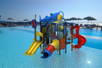 China Custom Playground Water Slide Pool LLDPE Metal Water Slide Fade Resistant for sale