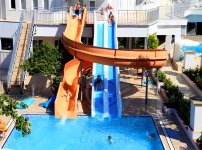 China Rainbow Racing Curved Swimming Pool Water Slide Combo CE RoHS Approved for sale