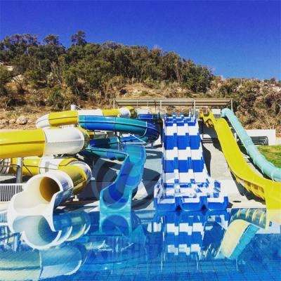 China FRP Resort Water Slide Combo Children Adults Big Pool Water Slides RoHS Approved for sale