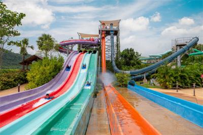 China Water Park Twist Aqua Drop Water Slide Fiberglass With A Launch Capsule Start for sale