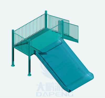 China 1.5m High FRP Swimming Pool Water Slide Family Blue Water Slide Anti Rust for sale