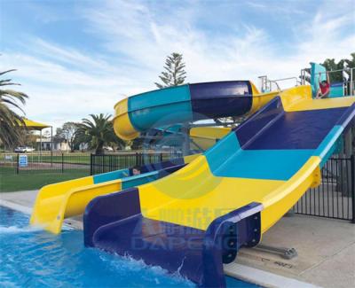 China Fiberglas-Swimmingpool-Wasserrutsche-Weststrand-Park-Erholungsort Aqua Slide Sets zu verkaufen