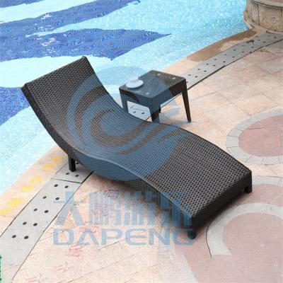 China Aluminum Frame Swimming Pool Accessories PE Rattan Lounge Chair 190cm Length for sale