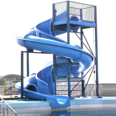 China Cyclone Swimming Pool Water Slide One Piece Fiberglass Blue Color For Aqua Park for sale