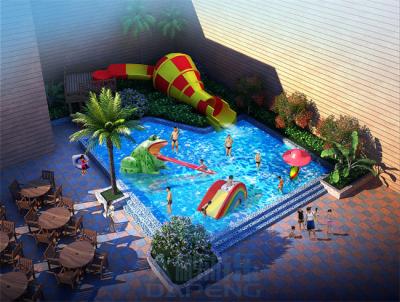 China Anti UV Aqua Park Playground Spray Park Fiberglass Family Water Slides for sale