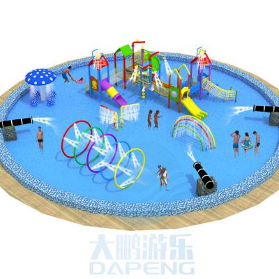 China Family Splash Zone Waterpark Children Commercial Water Play Equipment 20m Dia for sale