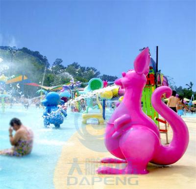 China Water Theme Park Family Zone Children Spray Park Games Purple Kangaroo Jet for sale