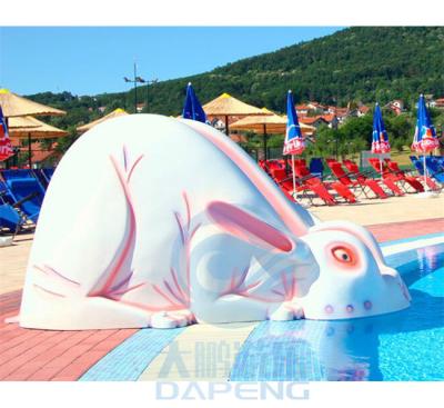 China Rabbit Shaped Mini Pool Slide Fiberglass Aqua Park Water Slide For Toddlers for sale