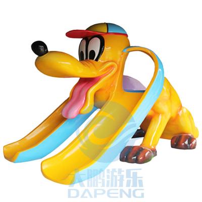 China Double Flume Mini Pool Slide Fiberglass Children Swimming Pool Dog Slide Anti UV for sale