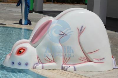 China Animal Fiberglass Pool Water Slide 1.1m Height Rabbit Water Slide For Small Pool for sale