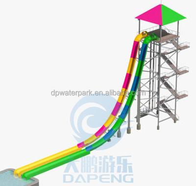 China Adult Kamikaze Water Slide 12M Anti UV Fiberglass Water Theme Park Rides for sale