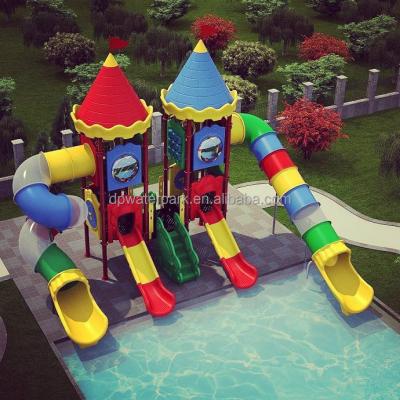 China China Children Park Playground Equipment Kindergarten Aqua Park Water Games Pool Outdoor Playground Plastic Slide zu verkaufen