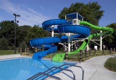 China Theme Park Rides Water Games Outdoor Games Fiberglass Swimming Pool Slides Set for Kids en venta