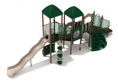 China OEM Outdoor Playground Equipment Green Tree Playhouse With Slide for sale
