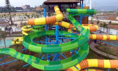 China OEM Outdoor Commercial Water Park Kids Amusement Park Ride Fiberglass Slide for sale