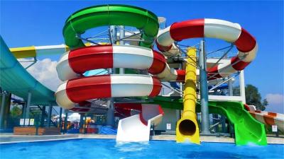 China 12mm Thickness fiber glass pool slide Water Theme Park Equipment Set for sale