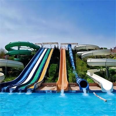 China ODM Kids Water Park Amusement Rides Fiberglass Water Slides for Children Te koop