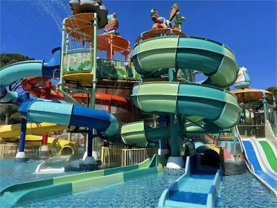 China OEM Water Amusement Park Equipment Colorful Fiberglass Slide Set for Sale à venda