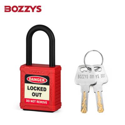 China OEM Insulated safety dust-proof padlock with a 6.2mm nylon shackle and key retaining function for Industrial lockout for sale
