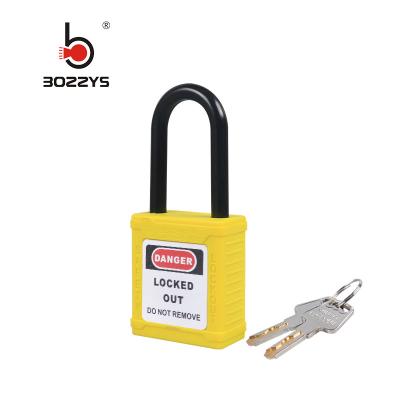 China 38mm nylon shackle safety padlock with master keys for sale