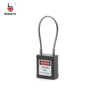 China BOSHI Customized Color Stainless Steel Cable Wire Safety Padlock for sale