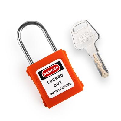 China 4MM stainless steel shackle safety tagout lockout padlock with master key Customizable labels and laser coding for sale
