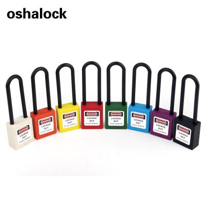 China 76MM long beam Industrial electrical lock out Insulated safety padlock withkeyed alike for sale