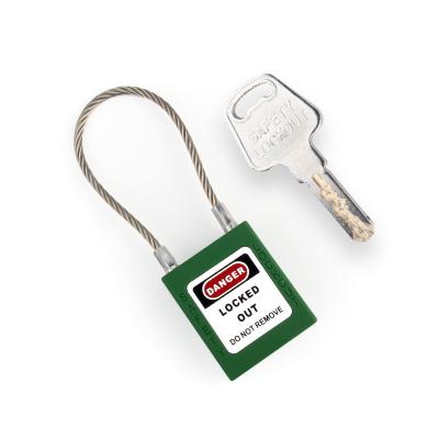 China CE certification stainless steel Cable Open Safety padlock for Industrial equipment lockout à venda