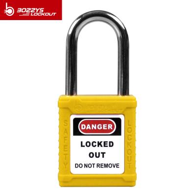 China 38mm shackle plastic safety padlock with master keys for sale
