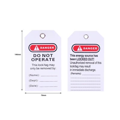 China Rewritable Safety tags from laminated PVC Suitable to Overhaul of lockout-tagout equipment for sale