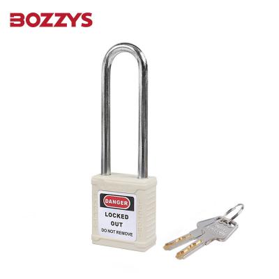 China Long Steel Shackle ABS Safety Padlock Nylon PA Safety Cable Padlock for sale