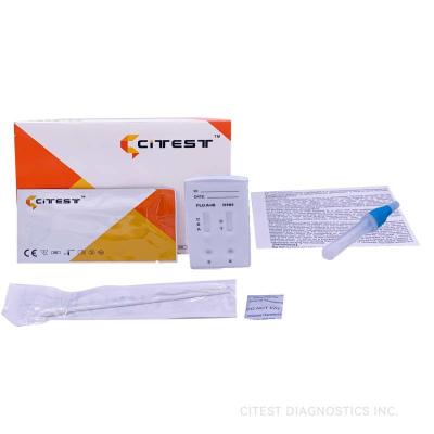 China 20T Influenza AB Rapid Test Nasopharyngeal Swab Throat Swab Nasal Aspirate Test kit for sale