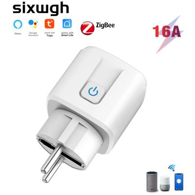 China SIXWGH Zigbee Smart Socket EU Wifi Smart Plug Socket for sale