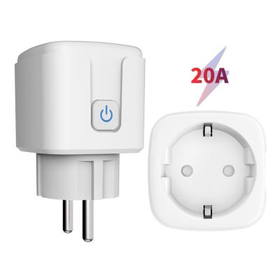 China SIXWGH Tuya Smart Socket 20A WIFI EU Plug Electrical Outlet Smart Plug Socket for sale