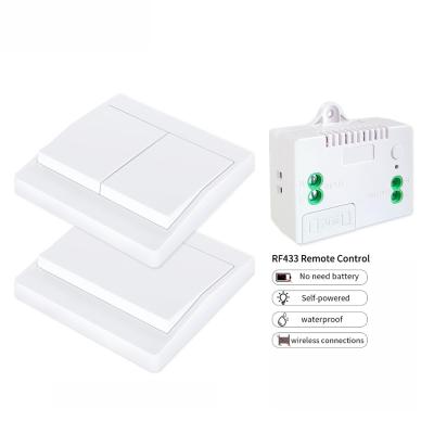 China Wireless Self Powered Remote Control Switch Panel Waterproof Wall Light Switch 10A for sale