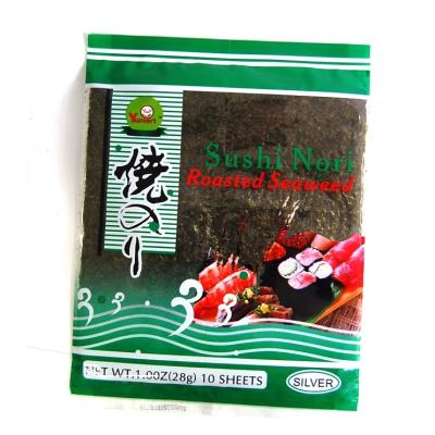 China 10 Sheets Organic Nori Seaweed Kosher Roasted Nori Alga For Sushi Roll for sale