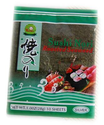 China 28g Yaki kosher Nori Seaweed 10 hojas con la envoltura original en venta