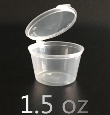 China taza disponible de la salsa del plástico del vajilla del envase de comida de 50ml 2oz con las tapas en venta